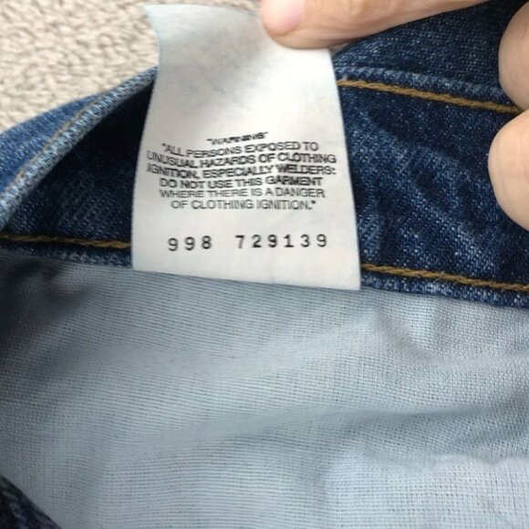 Carhartt Mens Work Jeans Size 46x30 Relaxed Fit Blue Denim B21DST Straight Leg - Picture 13 of 15